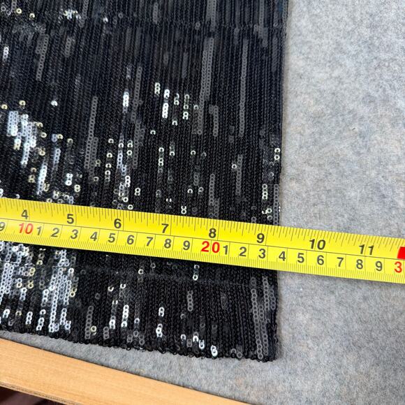 MsKIN6 Womens Black Sequin Shiny Loose Fit Wide Leg Dress Party Pants Size Large - Picture 7 of 13